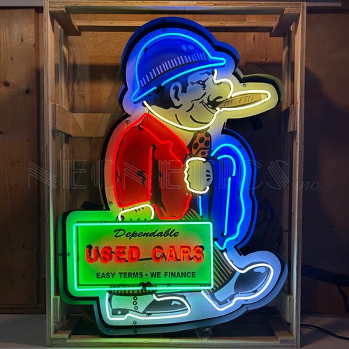 Neon sign used car - neon, guy