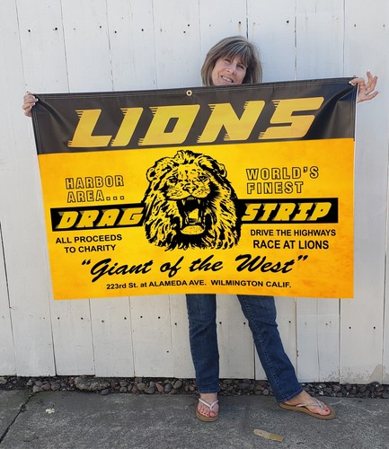 Large lions drag strip banner - lions,